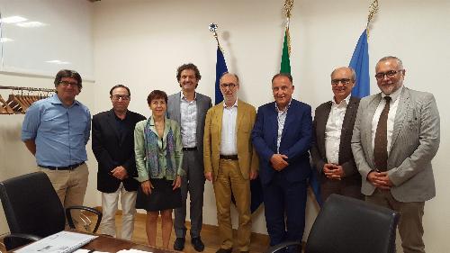Il vicegovernatore FVG con delega alla Salute, Riccardo Riccardi, con i vertici di Federsanità Anci FVG a Udine